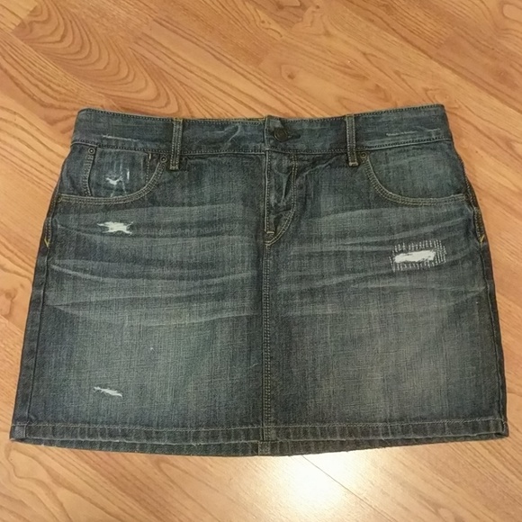 LOFT Dresses & Skirts - LOFT Mini Distressed Jean Skirt